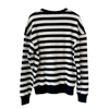 Initialess Fitilli Siyah Beyaz Çizgili Sweatshirt - S