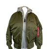 Alpha Industries Gri Şapka Detaylı Haki Mont - S