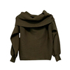 Zara Knit Haki Kayık Yaka Kazak - L