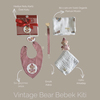 Asu Baby Vintage Bear Bordo Organik Pamuk Hediye Bebek Kiti