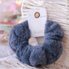 Mini & Kids Peluş Scrunchie Gri Toka