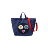 JantiFox Lacivert Kanvas Tote Bag | Köpek - Gülenyüz - Değişken Kalp