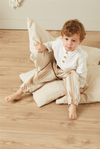 Baby Joko - Unisex Çocuk Kısa Kollu Önden Düğmeli Keten Gömlek
