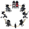 Bumprider Connect³ Üçüz Bebek Arabası Black - Black & Yan Bakım Çantası Hediyeli