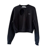 Off White Siyah Pencere Detay Sweatshirt - S
