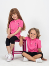 FUNNY SCRIBBLE MAN - Kısa Kollu Çocuk Polo Yaka T-shirt - Pembe