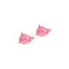 Girl Nation Cutie Studs Glitter Pink Narwhal Küpe