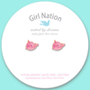 Girl Nation Cutie Studs Glitter Pink Narwhal Küpe