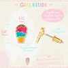 Girl Nation Cutie Studs Triple Scoop Küpe