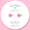 Girl Nation Glitter Pink Narwhal Klipsli Küpe