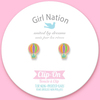 Girl Nation Hot Air Balloon Klipsli Küpe