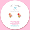Girl Nation Little Pink Flower Klipsli Küpe