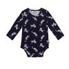 LACİVERT LEOPAR DESEN UZUN KOLLU BODY