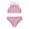 LORINE - PEMBE ÇİZGİLİ ÇOCUK BİKİNİ