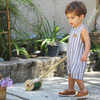 MAVİ ÇİZGİLİ KISA TULUM