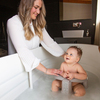 OKBaby Bebek Banyo Seti Crab Banyo Oturağı + Hippo Duş Şapkası A.Gri