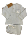 OLIVE MÜSLİN SWEATSHIRT - PANTOLON İKİLİ TAKIM - GRİ