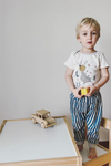 ORGANIK LACİVERT IRREGULAR STRIPES EŞOFMAN ALTI