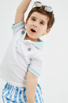 Peralina Denny Kids Beyaz Polo Yaka Tişört