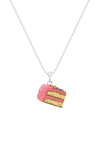Tres Jolie Lollie Pasta Dilimi Gümüş Kolye Pembe