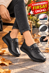 Buğra Erol Ortopedik Tabanlıklı Ayakkabı fashion siyah (tamanen siyah) 