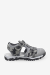 Arzen Unisex Çocuk Cırtlı Kafes Sandalet Gri Kamuflaj ARZ2025-10
