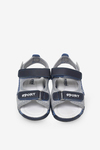 Arzen Unisex Çocuk Cırtlı Sandalet Gri Lacivert ARZ2025-01