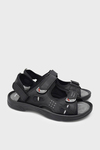 Castle Black Erkek Cırtlı Spor Sandalet Nubuk Siyah CB-K6