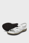 Castle Black Kadın Casual Deri Sandalet Beyaz CB22337