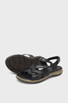Castle Black Kadın Casual Deri Sandalet Siyah CB22337