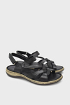Castle Black Kadın Casual Deri Sandalet Siyah CB22337
