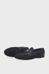 Kanuga Erkek Loafer Deri Ayakkabı Siyah Nubuk K-FSC3286