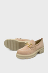 Kanuga Kadın Toka Detaylı Süet Loafer Bej ASL-7453