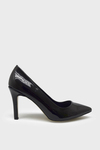 Marcatelli Kadın İnce Topuk Stiletto Siyah Rugan MRCTL7552