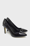 Marcatelli Kadın İnce Topuk Stiletto Siyah Rugan MRCTL7552