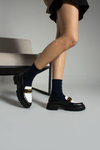 Berry Gold Toka Detay Eva Taban Siyah-Beyaz Loafer