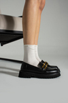Berry Gold Toka Detay Eva Taban Siyah Loafer