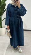 Denim Elbise Koyu Mavi