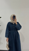 Denim Elbise Koyu Mavi