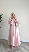 Lima Belden Oturtmalı Elbise | Pembe