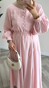Lima Belden Oturtmalı Elbise | Pembe