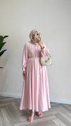 Lima Belden Oturtmalı Elbise | Pembe