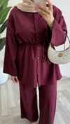 Mirya Basic Keten Takım | Bordo
