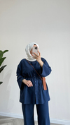 Mirya Basic Keten Takım | Lacivert