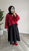 Oversize Fermuarlı Ceket | Kırmızı