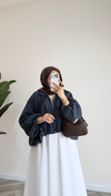 Oversize Fermuarlı Ceket | Lacivert