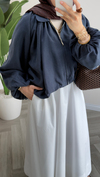 Oversize Fermuarlı Ceket | Lacivert