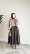 Oversize Fermuarlı Ceket | Vizon