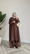Oversize Kalıp Tensel Takım | Kahverengi