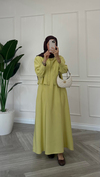 Premium Gömlek Elbise Sarı